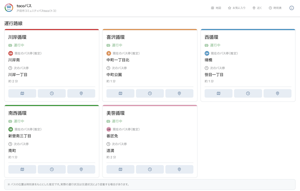 toco（トコ）バス 運行アプリ